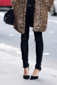 Black with leopard print