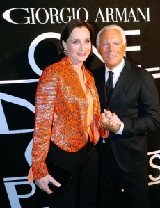 Kristen Scott Thomas and Giorgio Armani