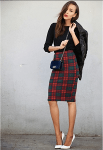 Ashley-Madekwe-in-Topshop-Tartan-skirt1
