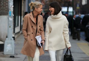Winter White with camel coat