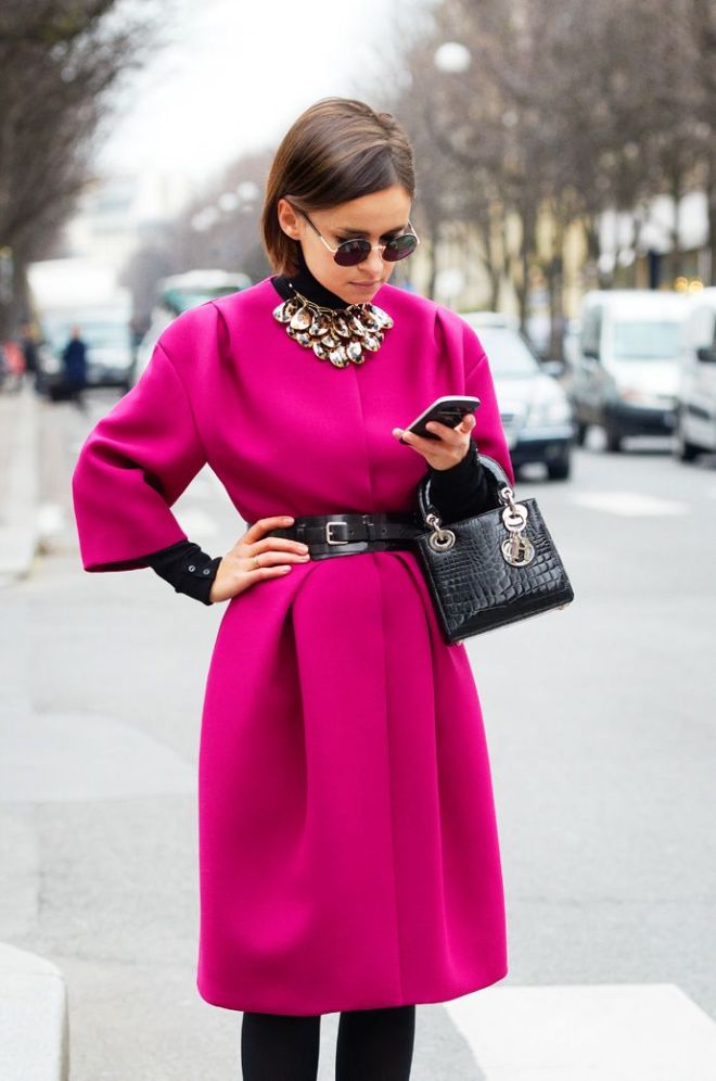 Miroslava Duma Bright Pink Coat
