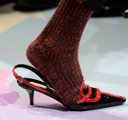 Prada kitten heel with sock